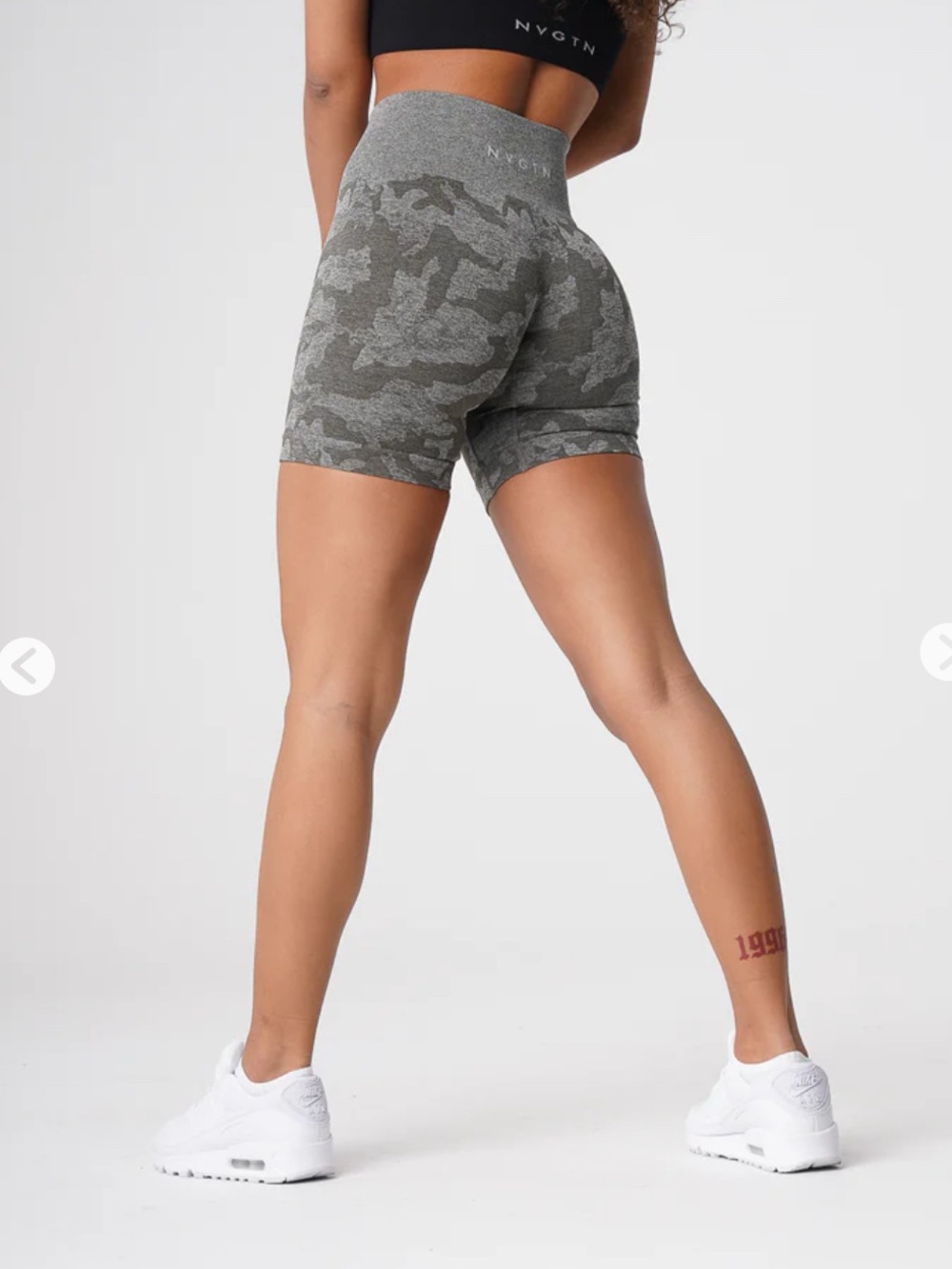 NVGTN High-Waist Gray Camo Seamless Bike Shorts